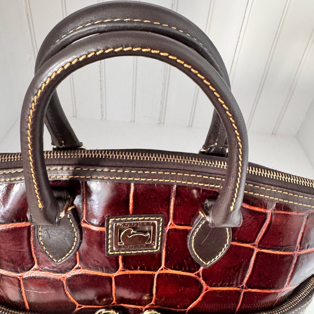SOLD: Dooney & Bourke Croc-Embossed Leather Satchel - Picture 5 of 14